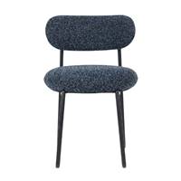 Vanilla chaise en tissu bleu crépuscule et métal noir