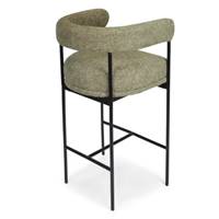 Borry tabouret de bar tweed taupe et métal noir H78