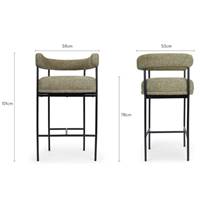 Borry tabouret de bar tweed taupe et métal noir H78