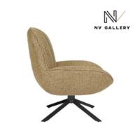 Brunie fauteuil rotatif en tisu tweed jaune miami et métal