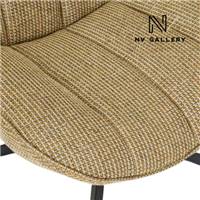 Brunie fauteuil rotatif en tisu tweed jaune miami et métal