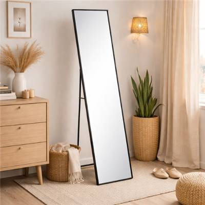 Torcy miroir sur pied en métal noir H151cm