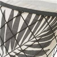Bohai lot de 3 paniers ronds en métal noir et tissu beige feuillage