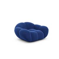 Sigono fauteuil en velours bleu foncé