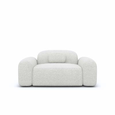 Buccana fauteuil en tissu bouclé blanc