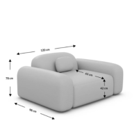 Buccana fauteuil en tissu texturé blanc