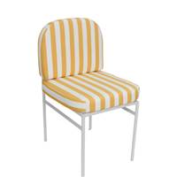 Briel chaise d'extérieur en tissu rayé jaune et blanc