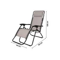 Le Playa fauteuil relax toile polyester enduit PVC taupe inclinable