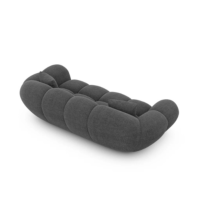 Sigono canapé 2 places en tissu texturé gris anthracite