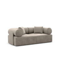 Anicipri canapé 2 places en velours beige foncé