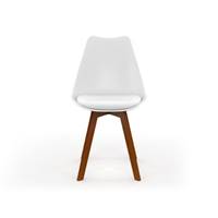Jenna chaise scandinave blanche bois de hêtre foncé