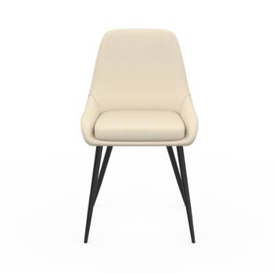 Annah chaise en tissu beige et pieds noirs
