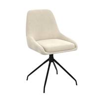Elena chaise pivotante en velours crème et métal noir
