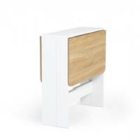 Onega table console pliable blanc et bois