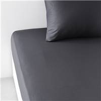 Essential drap housse 140x190 23cm coton fusain