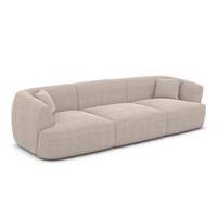 Gankeri canapé 3 places en tissu texturé beige