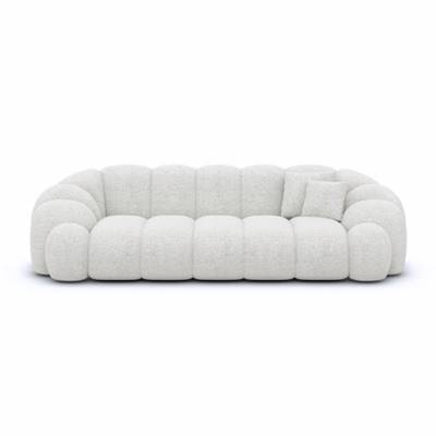 Dolban canapé 3 places en tissu bouclé blanc