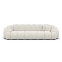 Dolban canapé 4 places en tissu bouclé blanc