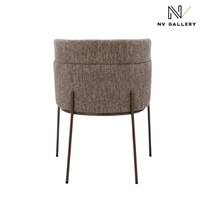 Baita chaise en tissu tweed taupe new york pieds métal noir