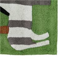 Suivre long tapis vert en coton motif animaux