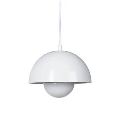 Flow suspension ronde demi-sphère blanche Ø20cm
