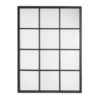 Antic miroir mural type fen�tre industrielle 12 carreaux bois noir H120cm