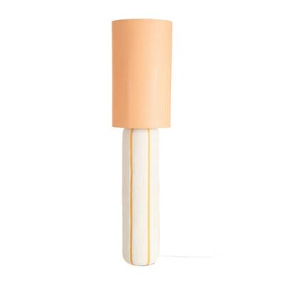 Suria lampadaire en céramique blanc et orange H123cm