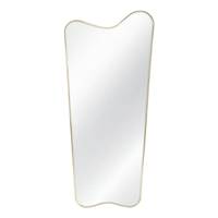 Gubi grand miroir mural organique aluminium doré H180cm
