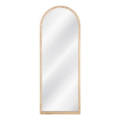 Ilena grand miroir arrondi en bois de paulonia naturel H160cm