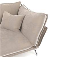 Laura canapé 4 places en velours beige foncé pieds argentés