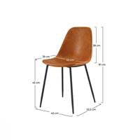 Vladi chaise en cuir synthétique camel