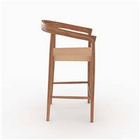 Breda chaise ilot central en cordage tressé naturel et bois de teck H66