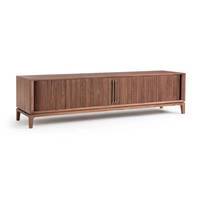 Ciamla meuble tv enfilade noyer et cuir