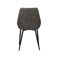 Bari chaise en tissu effet daim gris foncé