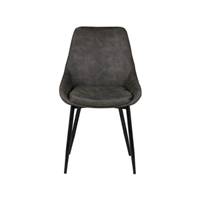 Bari chaise en tissu effet daim gris foncé