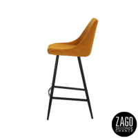 Bari chaise de bar en velours côtelé jaune curry H67