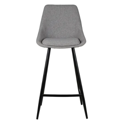 Bari chaise ilôt central tissu gris clair H67