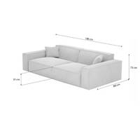 Stacele canapé 2 places en tissu texturé gris anthracite