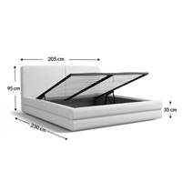 Tichani lit boxspring 180x200 en tissu texturé gris anthracite