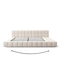 Acaps lit 180x200 avec coffre de rangement modulable tissu texturé beige