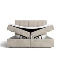 Valona lit boxspring 180x200 tissu velours sable