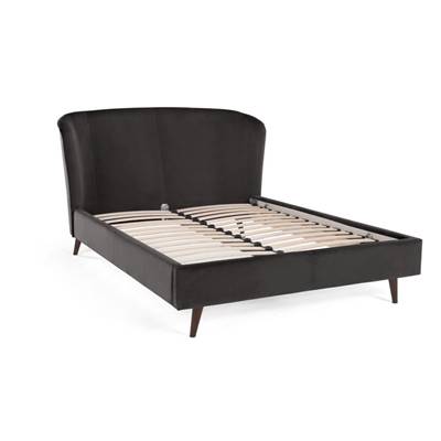 Lulu lit velours bleu cobalt 160x200