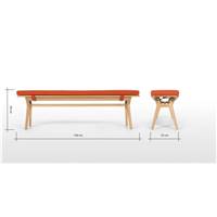 Jenson banc chêne et orange