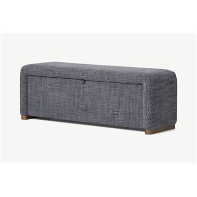 Palmi banc coffre gris ardoise et noyer