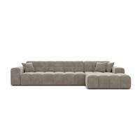 Lomob canapé d'angle droit en velours beige foncé