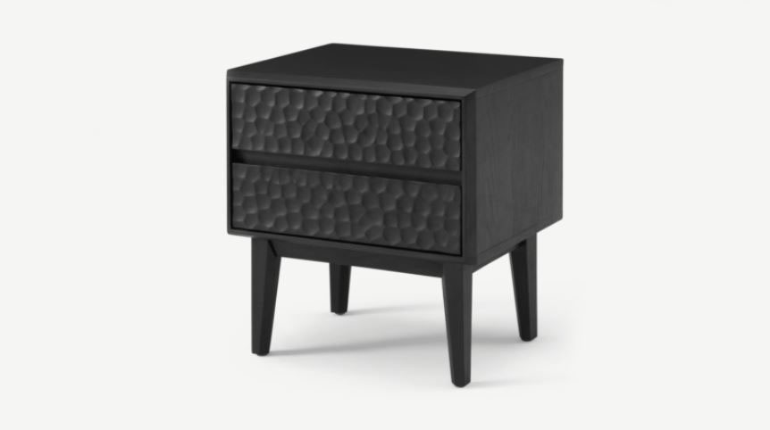 Abbon table de chevet ch�ne massif noir