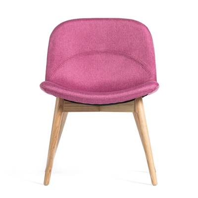 Alsta chaise tissu rose, pieds en frêne clair
