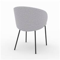 Nalon chaise en tissu gris clair chiné pieds métal noir
