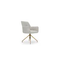 Olivier chaise de bureau gris dorian et acier doré