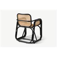 Ruj chaise en noir et cannage